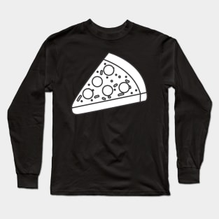 White Slice Cute Pizza Icon Long Sleeve T-Shirt